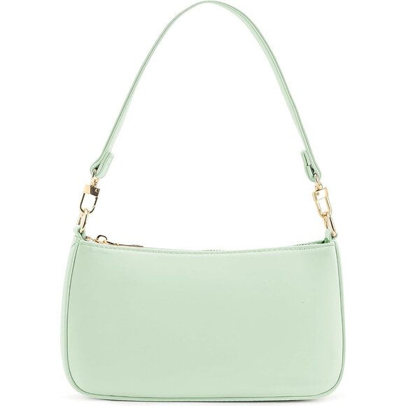 Handbags - Women Light Green Retro Vegan Leather Polyester Lining Classic Tote HandBag